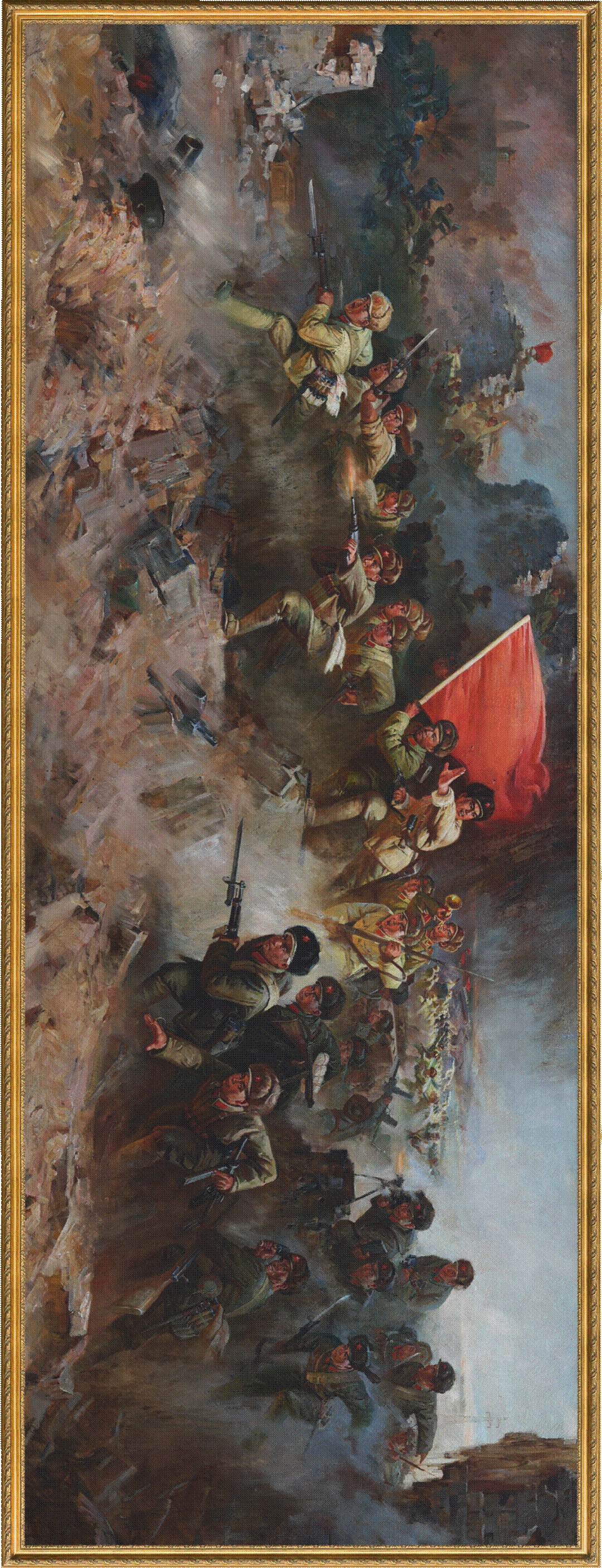 美术经典中的党史第79集任梦璋张洪赞李树基和广廷渤创作的油画作品