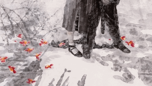 美术经典中的党史第77集王明明蔡玉水创作的国画作品刑场上的婚礼